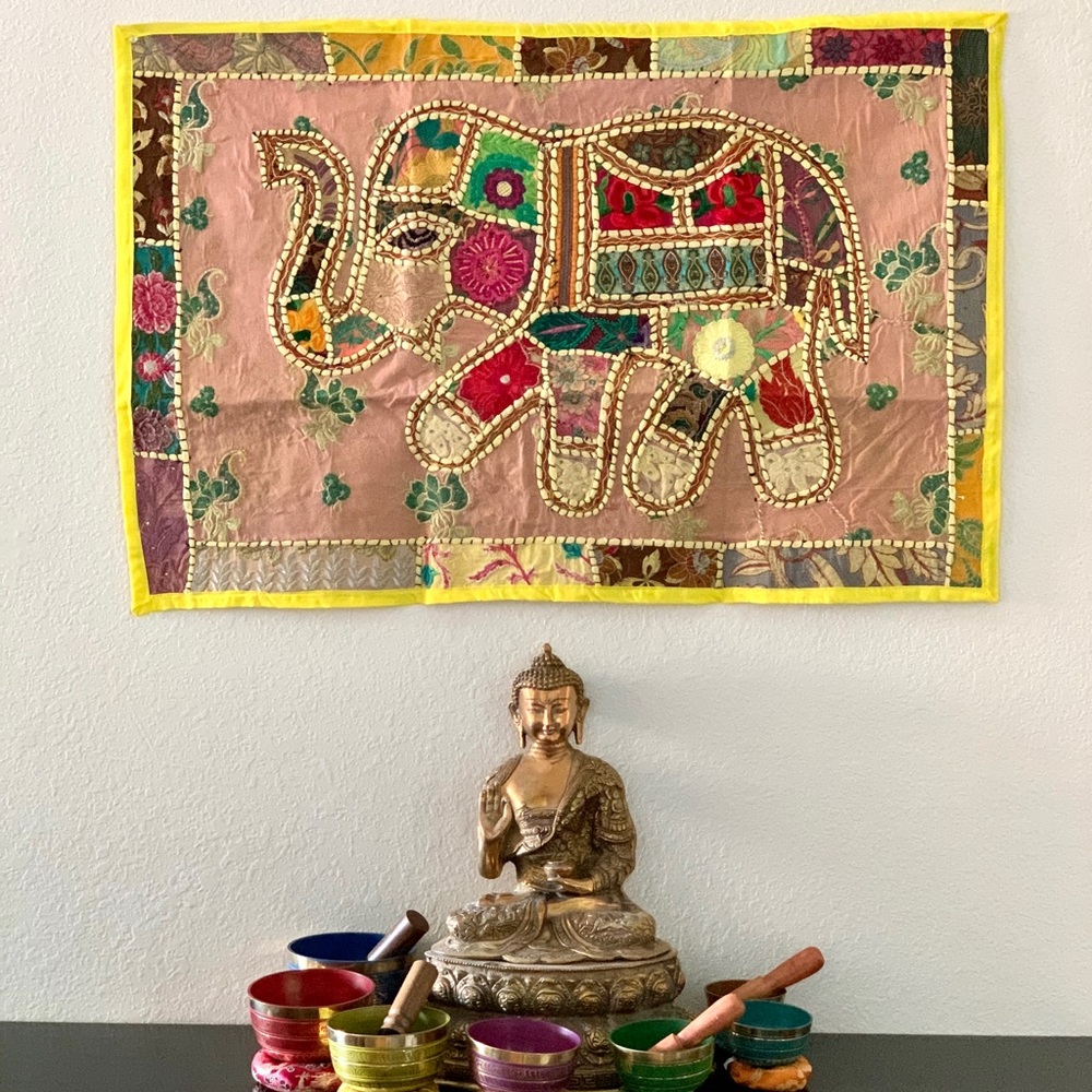 Vintage Wall Hanging Elephant Art